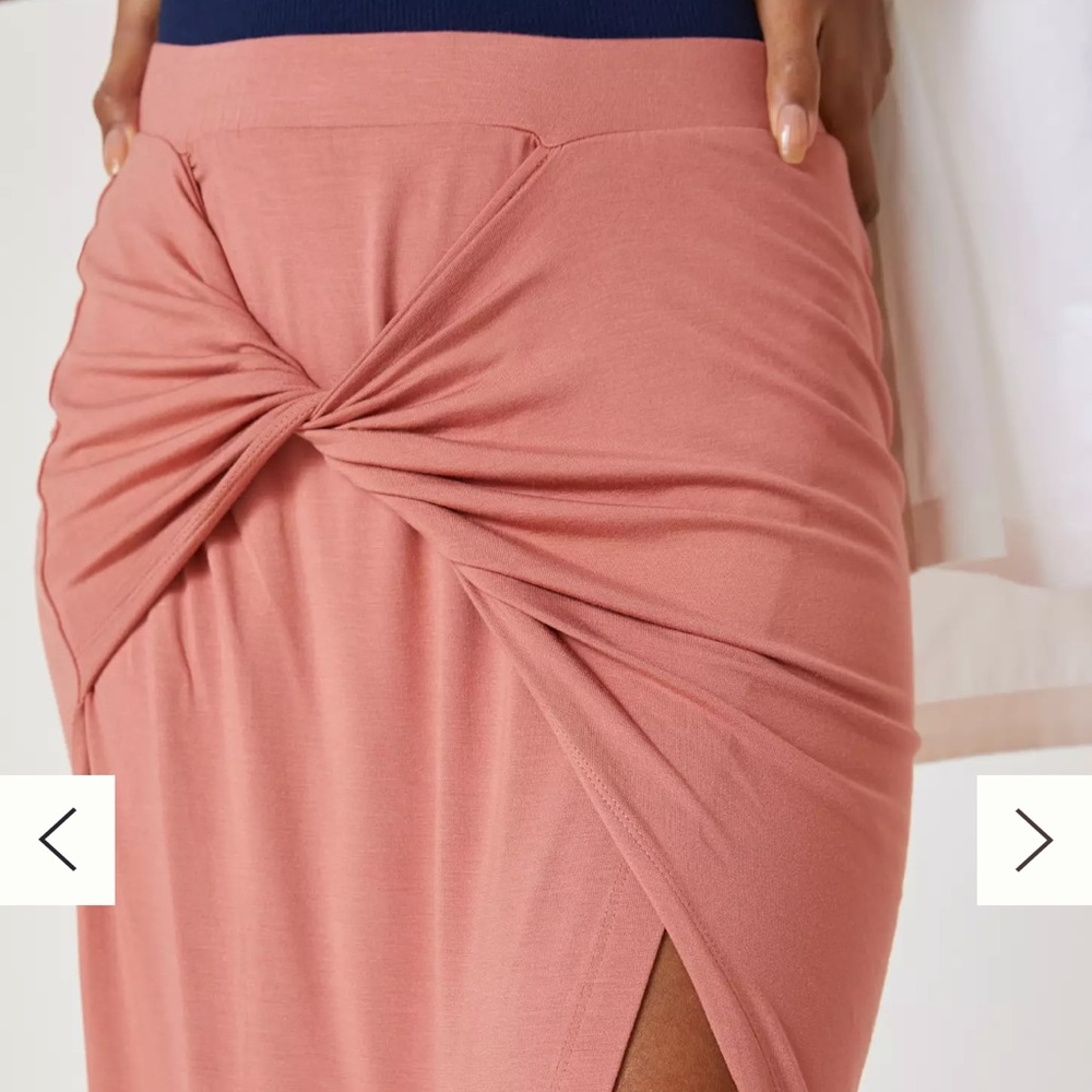 Anthropologie Pink Island Midi Skirt - Picture 2 of 4